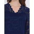 thumbnail image 4 of DARING DIVA Floral Lace Wedding Bodycon Pencil Dress 2XL Navy Blue, 4 of 6