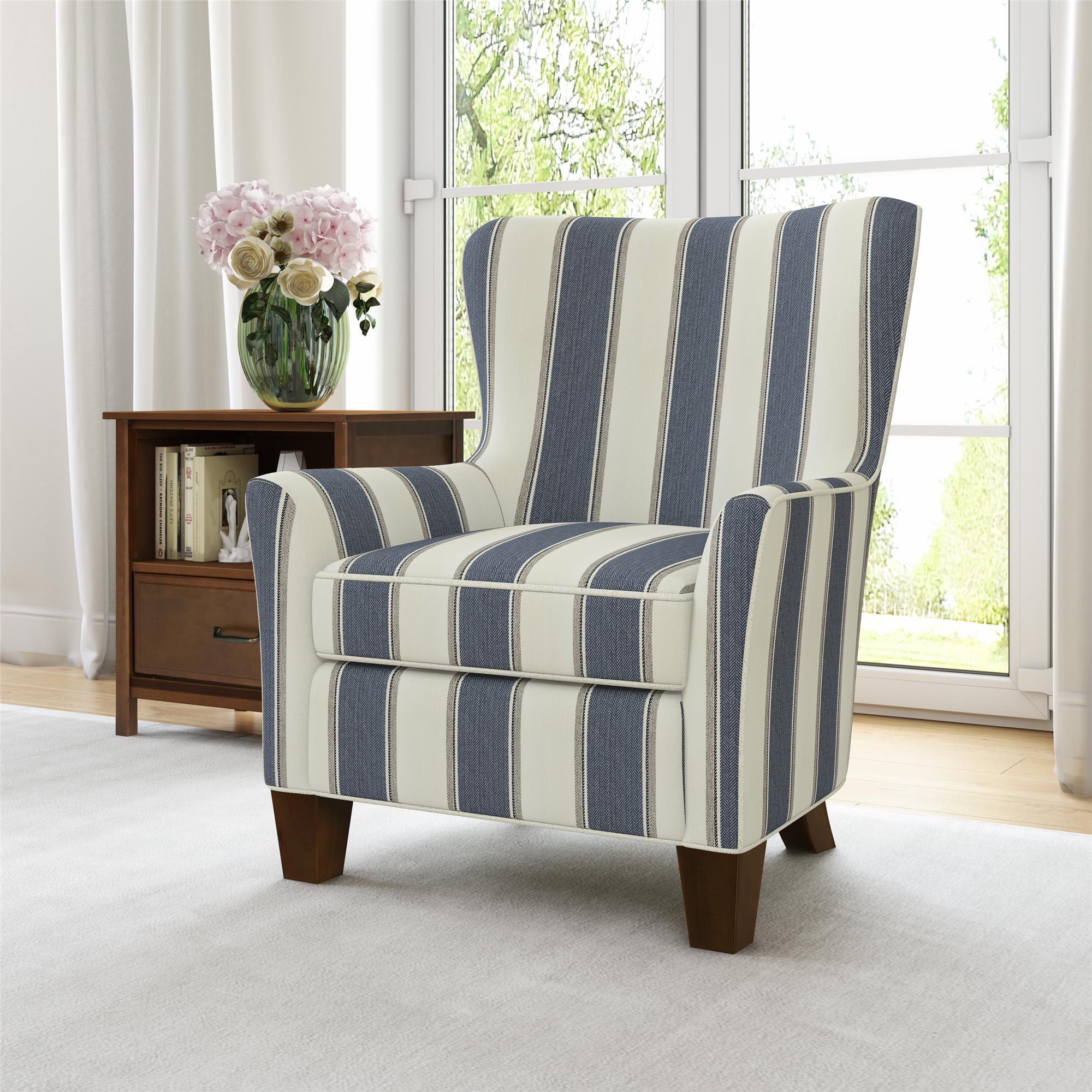 Better Homes & Gardens Grayson Accent Chair, Blue Stripe - Walmart.com