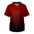 thumbnail image 1 of Men's Short Sleeve V Neck Gradient Print Chest Pocket Carer Top 5XL, 1 of 3