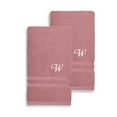 thumbnail image 2 of Authentic Hotel and Spa  Omni Turkish Cotton Terry Set of 2 Tea Rose Hand Towels with White Script Monogrammed Initial Pink/W, 2 of 5