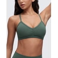 thumbnail image 5 of CRZ YOGA Butterluxe Ruched Sports Bras for Women V Neck  Y Back Wireless Padded Yoga Crop Top, 5 of 6