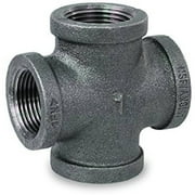 Supply Giant BMCR0400 Black Malleable Cross Fitting, 4"