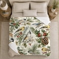 thumbnail image 4 of Winter Songbirds Snowy Pine Branches Realistic Watercolor, Festive Bird Art Scene, Warm Flannel Blanket for Living Room and Reading Nook, Bird Lovers Friendship Gift, Artistic Home Decor, 4 of 7