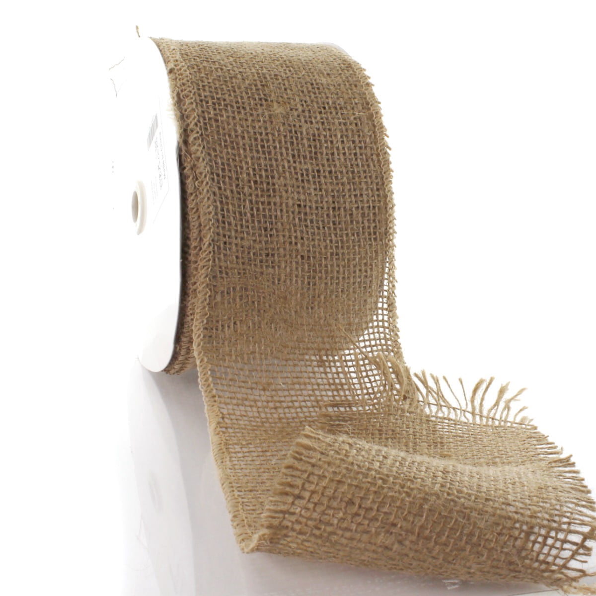 4" Jute Burlap Non-Wired Ribbon Rustic Natural 25 Yards