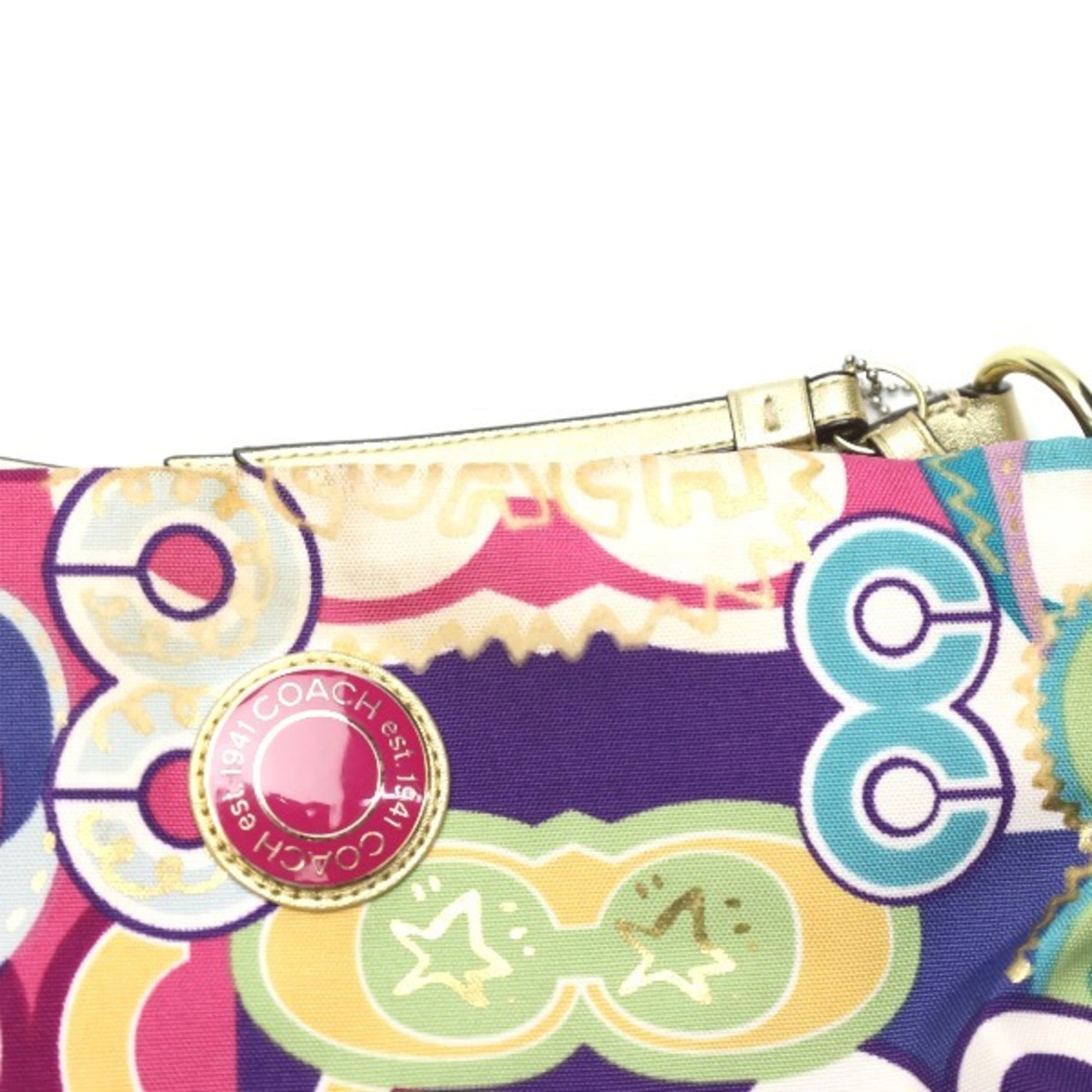 Pre-Owned COACH Signature Canvas Leather Multicolor F19454 Coach