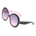thumbnail image 4 of Abbraccia 2xFuturistic Oversize Round Sunglasses Black Pink frame Gray pink lens, 4 of 10
