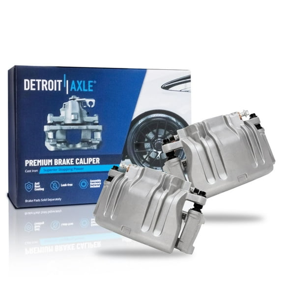 Detroit Axle - Front Brake Calipers w/Brackets Replacement for 2012-2021 Chrysler 200 Dodge Challenger - 2pc Set