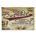 thumbnail image 1 of Detroit Cutting Board, Vintage Elements Michigan Company Free Wings Transport Auto Show Themed, Decorative Tempered Glass Cutting and Serving Board, Large Size, Pale Yellow Burgundy, by Ambesonne, 1 of 1