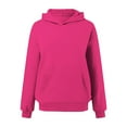 thumbnail image 5 of Razzly Women's Casual Hooded Sweatshirt Soft Comfortable Pullover Hoodie For Everyday Wear Basic Loungewear Lightweight Versatile Tunic Zip up Hoodie Women Yoga Hoodie Holiday(Hot Pink,3XL), 5 of 5