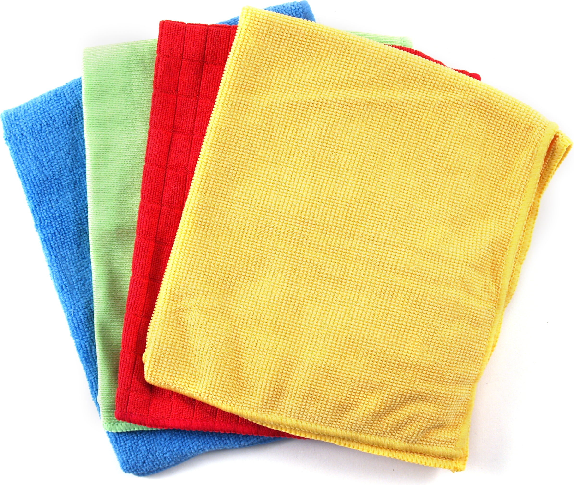 Blue, Red, Yellow, and Green Microfiber High Performance Cleaning Cloth ...