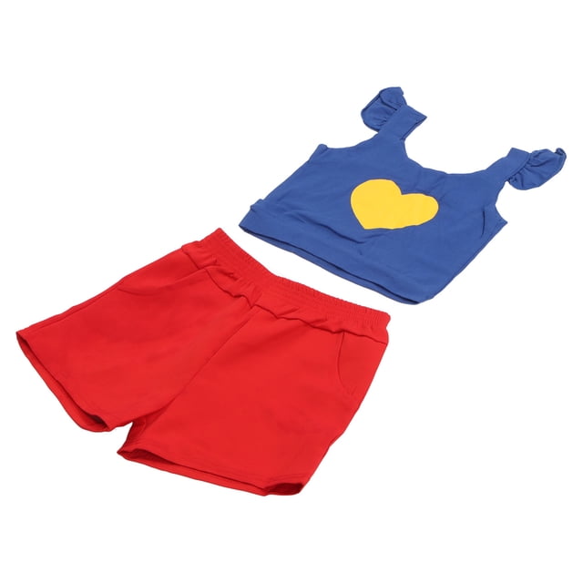 Conjunto De Traje De Verano Para Niña, Cómodo, Elástico, Transpirable, Pantalones Cortos Para Exteriores, Fácil De Llevar Para Viaje