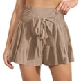 thumbnail image 2 of Sngxgn Womens Casual Comfy Shorts Summer with Pockets Wide Leg Cotton Short(Beige,L), 2 of 4