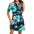 thumbnail image 2 of PNTUTB Summer Fashion Women's Short Sleeve Crew Neck Lightweight Comfortable Print Dress, 2 of 6