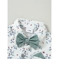 thumbnail image 3 of CARETOO Baby Boy Clothes 3-24 Months Formal Long Sleeve Floral Dress Shirt Suspender Pants Outfits, 3 of 12