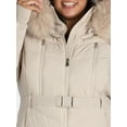 thumbnail image 4 of F.O.G. Women's and Women's Plus Belted Puffer with Faux Fur Hood, Sizes S-3X, 4 of 5