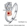 thumbnail image 3 of Women Fine Jewelry Silver Wedding Bands Ring, Gold Plated Rose Promise 1ct Cubic Zirconia Ring, Size 5-9, 3 of 8
