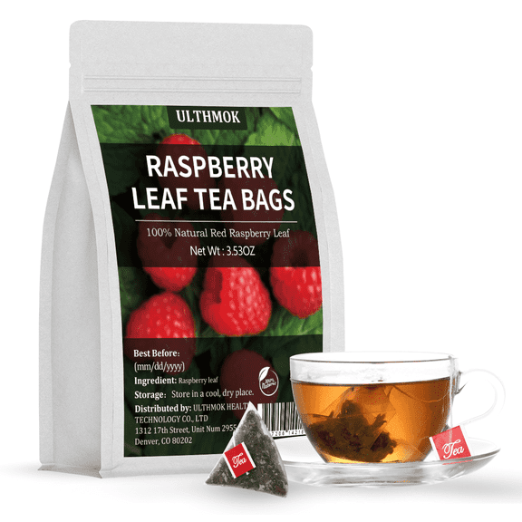 ULTHMOK Raspberry Leaf Herbal Tea Bags Caffeine-Free 50 Count