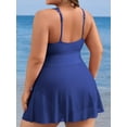 thumbnail image 6 of Asoul Plus Size One Piece Swimsuit Scalloped Swim Dress Bathing Suits Tummy Control Flowy Modest Swim Suits, 6 of 7