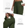thumbnail image 5 of Fashion Olyvenn Women's Cargo Capris Pants with 6 Pockets Lightweight Cotton Hiking Casual Travel Summer Capri Pants for Women Green M, 5 of 9