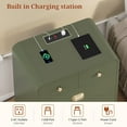 thumbnail image 6 of Large 5 Drawer Curved Dresser,Built-in Charging Station,Nightstand for Bedroom, Living Room(Green, 5 Drawer), 6 of 6