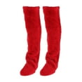 thumbnail image 4 of Abbraccia Plush Leg Warmers, Thigh High Socks, Sleeping Socks, Boot Socks Stocking Slipper Stockings, over Knee Fuzzy Socks for Bedroom Red, 4 of 10