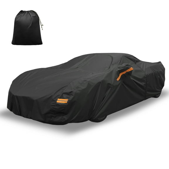 Unique Bargains Aluminum Film Car Cover 1 Pc Black for Chevrolet Corvette C8 189"x77"x45"