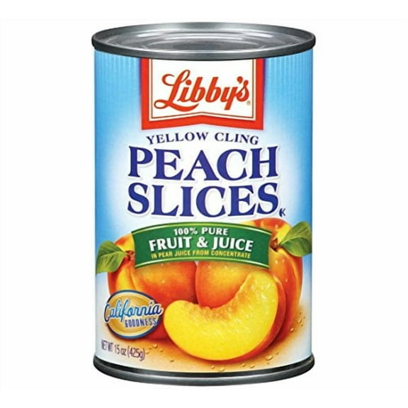 Libby's® Yellow Cling Peach Slices in Pear Juice, 15 oz (Pack of 4)