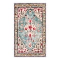 thumbnail image 4 of Wonnitar 3'x5' Boho Tribal Entryway Rug, Washable Area Rug for Kitchen Non Slip Stain Resistant, Low Pile Boho Floral Medallion Throw Rug for Bedroom Bathroom Laundry Room, Aqua Blue, 4 of 8
