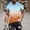 Light Blue, variant on Men's T-Shirt, Short Sleeve Casual Tee with Gradient Print, Round Neck Pullover in Polyester Spandex for Daily Wear