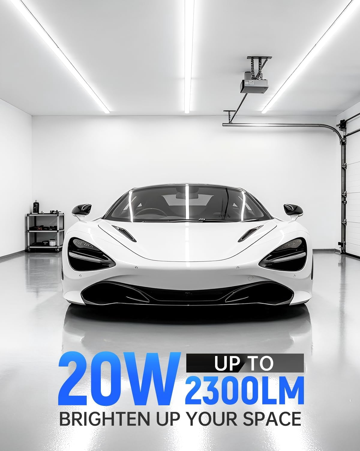 (6 Pack) 4FT T5 LED Integrated Fixture, 6500K,20W,2300LM(Super Bright White) Linkable Shop Light,Garage Ceiling and Cabinet Light,Strip Light,Corded Electric with ON/Off Switch