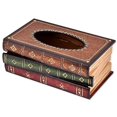 thumbnail image 1 of （Brown）Tissue Box Retro Book Wooden Paper Holder Paper Storage for Home Decor, 1 of 5
