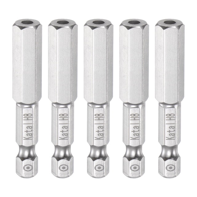 Unique Bargains H8 Magnetic Hex Screwdriver Bit 1/4' Hex Shank 2' Length Screw Driver, 5 Pack