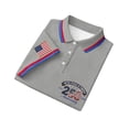thumbnail image 2 of Hogleaql Usa Polo Shirts for Men Short Sleeve Collared Usa 1776-2026 Button Blouse Independence Day Patriotic Dressy Pullover Tops Dark Gray L, 2 of 6