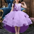 thumbnail image 2 of Akiihool Girls Princess Dress Child Party Dress Girls Sleeveless Cake Fashion Sweet Dress Party Princess Dress Performance(Purple,4-5 Years), 2 of 9