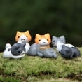 thumbnail image 3 of Cartoon Random Color Decorations Garden for  Kitten Landscape Figurines Micro Landscape Lazy Cats 1, 3 of 8