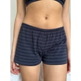 thumbnail image 4 of Women Summer Shorts Casual Cute Striped Print Elastic Short Pants for Vacation Beach Nightclub Streetwear, 4 of 10
