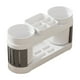 thumbnail image 2 of Porta cepillos de dientes de baño de color gris, compartimentos de almacenamiento multifuncionales, 2 of 7