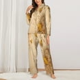 thumbnail image 3 of Disketp Pajamas Set Long Sleeve Sleepwear Womens Button Down Nightwear Pj Sets-Honey Bees And Sunflowers, 3 of 9