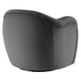 thumbnail image 6 of Swivel Armchair Chair, Gray, Velvet, Living Room Lounge Cafe Lobby Hospitality Restaurant, Modern Contemporary, HB37315, 6 of 9