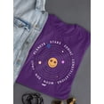 thumbnail image 3 of Galactic Smiley - Cosmic Orbit Emoji Graphic Women's T-shirt, 3 of 4