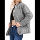 thumbnail image 1 of Chaquetas Acolchadas para Mujer, Informales, de Cuello Alto, Larga, Abrigos de Invierno Extragrandes con Cremallera Gris M, 1 of 7