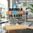 thumbnail image 3 of Principal Appreciation Gift "Being A Principal Is Easy" Humorous Acrylic Desk Sign With Colorful Typography Desktop Decoration For School Office Teacher Thank You Gift Principal Thank You Gifts, 3 of 7