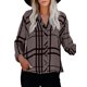 thumbnail image 4 of Minnieouse Camisa de mujer de poliéster con cuello en V a rayas, transpirable, con botones, informal, adorable, elegante, blusas, camisas de Type2 NO2, 4 of 6