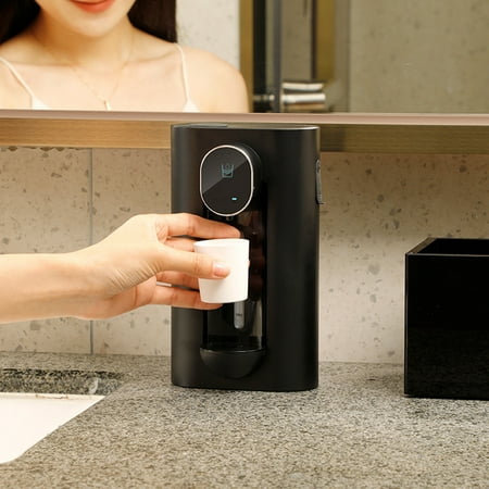 

dvypyn Automatic Mouthwash Dispenser For Bathroom Wall Mounted Mouthwash Dispenser With 2Pcs Magnetic Cups For Adults And Kids Black