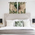 thumbnail image 3 of Sage Green Black Women Kitchen Curtains Window Panels, Spring Eucalyptus Brown Wooden Insulated Window Treatment Curtain, Grommet Curtains for Bedroom/Living Room/Bathroom, 2 Piece 42"Wx45"L, 3 of 8