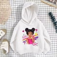 thumbnail image 2 of Confree Sweatshirts For Girls Graphic Print Long Sleeve Hoodie Spring Autumn Everyday Wear Soft Casual Little Girls Pullover Top Size 5-6 Years White, 2 of 3