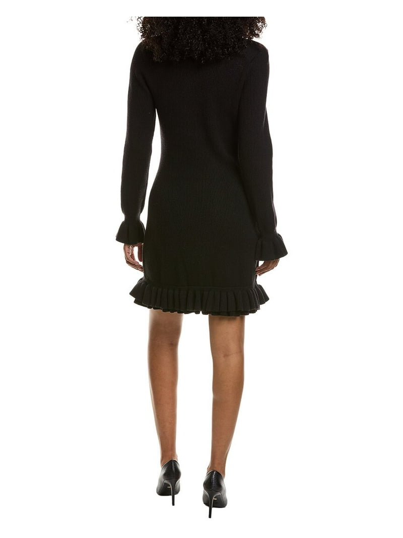 CeCe womens Ruffle Trim Sweaterdress, XL, Black - Walmart.com CeCe womens Ruffle Trim Sweaterdress, XL, Black - Walmart.com