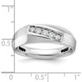 thumbnail image 3 of 14K White Gold Ibgoodman Men's Polished And Satin 5-Stone 1/4 Carat Aa Quality Diamond Ringsize 10 (Width 7.29) - Jbsp, 3 of 5