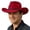 Wine, variant on Sunshuilll Adult Fedora Cowboy Hat for Casual Wear, Red, One Size