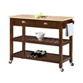 thumbnail image 3 of American Heritage Three-Tier Butcher Block Kitchen Cart in Espresso Wood, 3 of 10